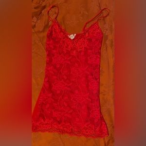 y2k red victoria’s secret lace nightie